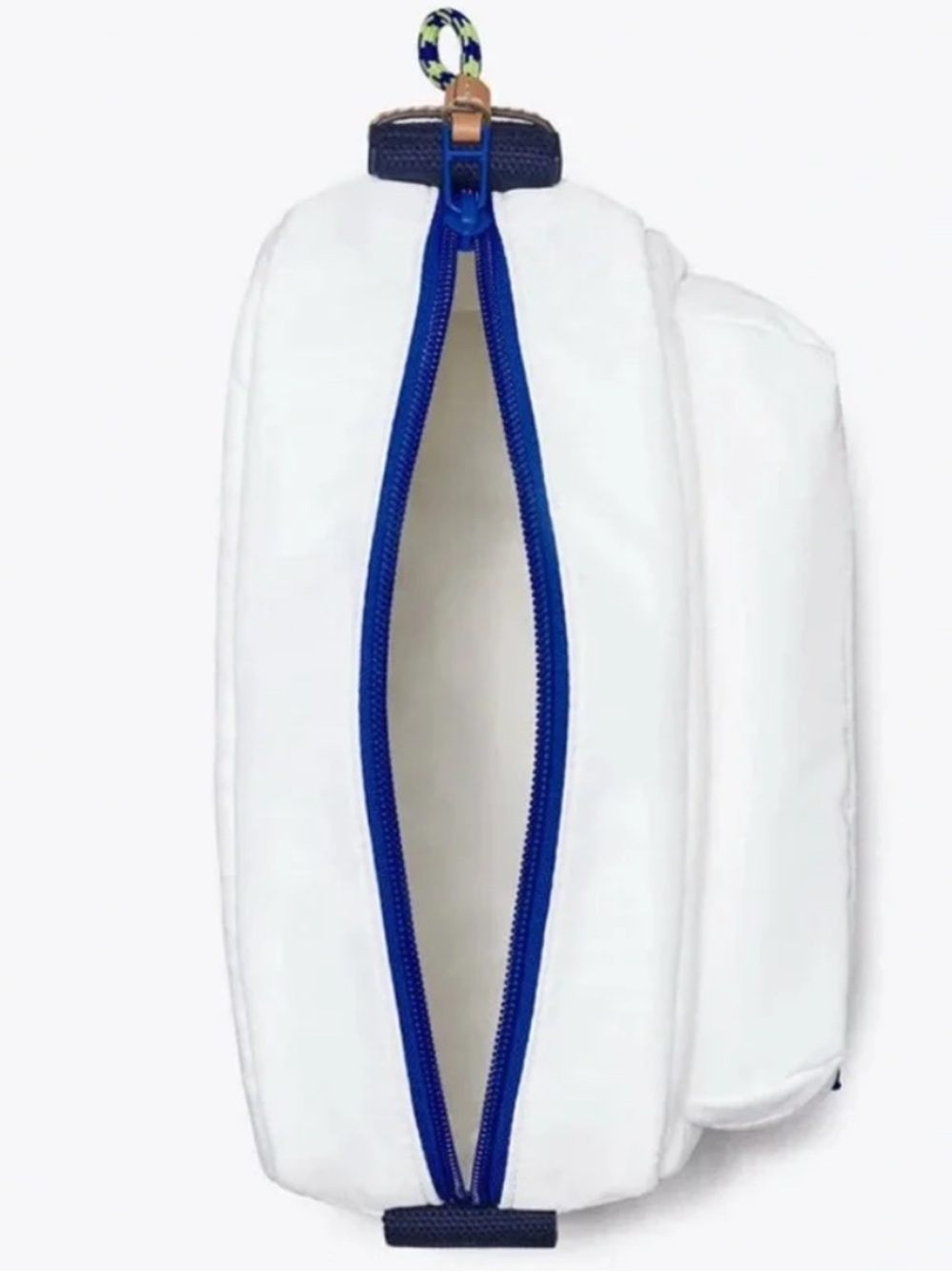 Tory Burch White Nylon Crossbody Bag with Navy Strap and Green Logo Patch - Picture 15 of 16